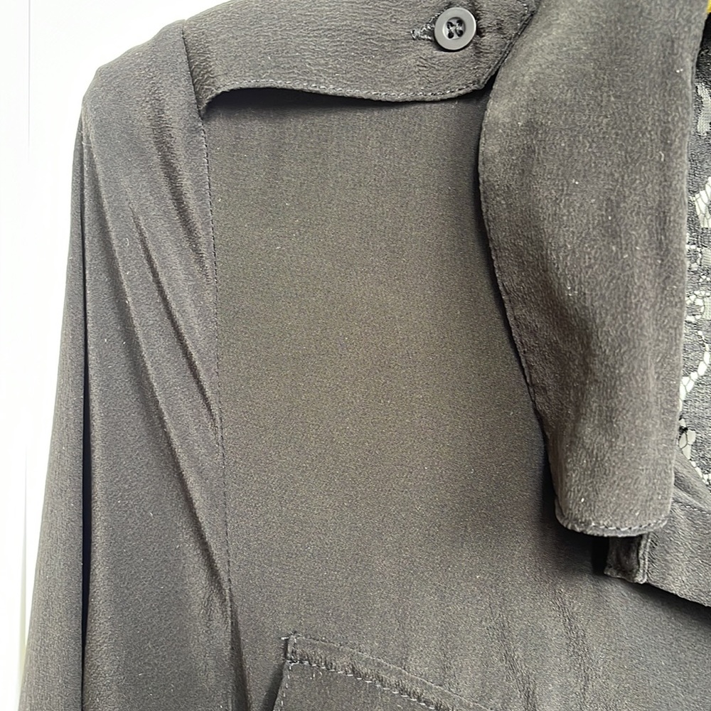 Black silk jumpsuit with elastic waist - Picture 7 of 10
